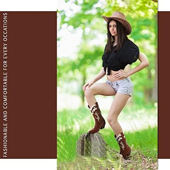 Kalstage Women's Retro High Heel Cowboy Boots | Sz 8 Shoes MSRP $110 - Picture 4 of 9